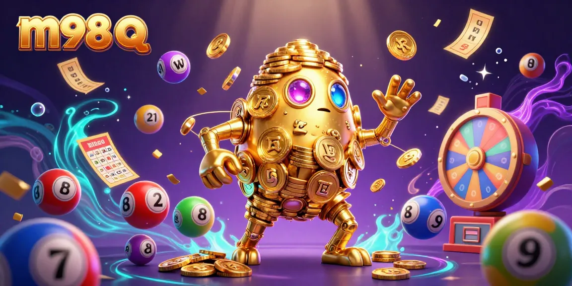 Engage with thrilling m98 q gaming through a vibrant 3D casino illustration featuring a golden golem.